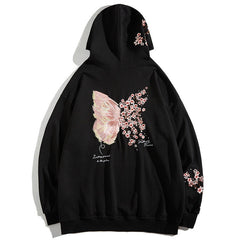 Embroidered Sakura Hoodie - Japanese Streetstyle