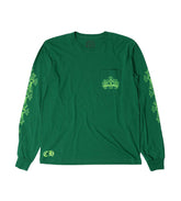 Chrome Hearts Cemetery Cross L/S Tee Kelly/Glo Green
