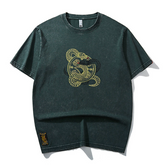Eastern Snake King Embroidered - Oriental Style Unisex T-Shirt