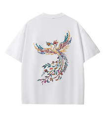 Efflorescent Phoenix Embroidery T Shirt Cotton