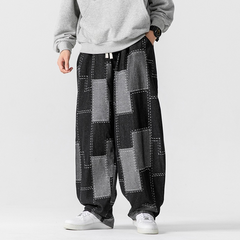 Loose - Wide Leg Patch Jacquard Pants