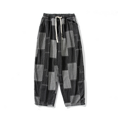 Loose - Wide Leg Patch Jacquard Pants
