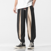 Spliced Harem Style Layered Pants Linen/Cotton