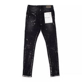 Purple Brand Black Wash Metallic Silver Jeans