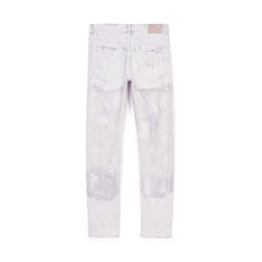 PURPLE BRAND Faded Ecru Crackle Jeans