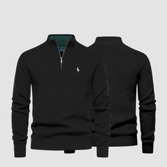 Ralph Lauren Raffinierter Rippstrick-Pullover mit Reißverschluss