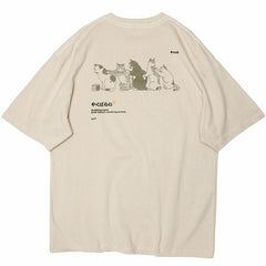 Retro Japanese Cat Bath T-Shirt