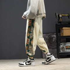 Embroidery Cotton Pants - Streetwear Style