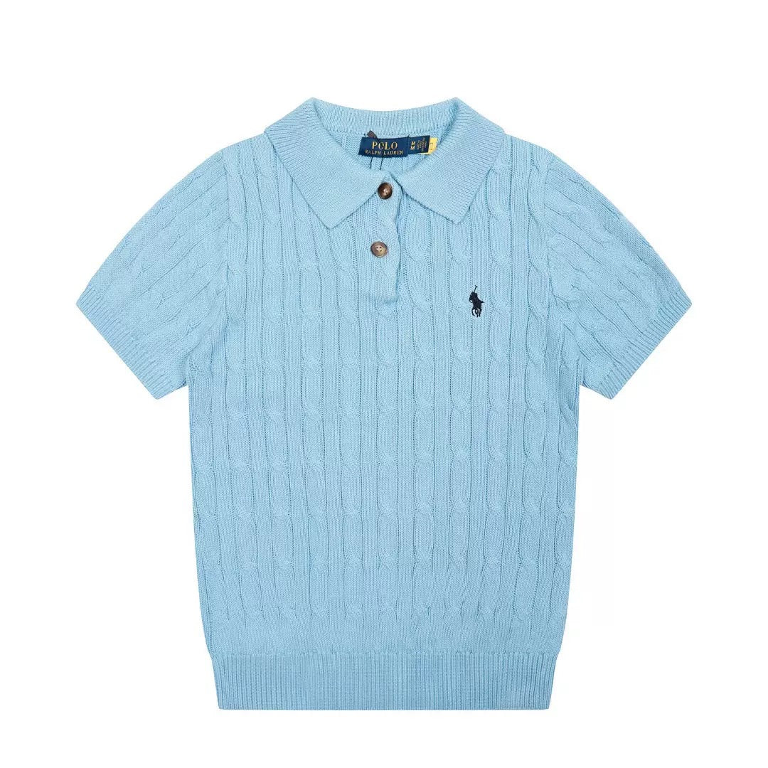 Ralph Lauren Zopfstrick-Polokragenpullover aus Baumwolle