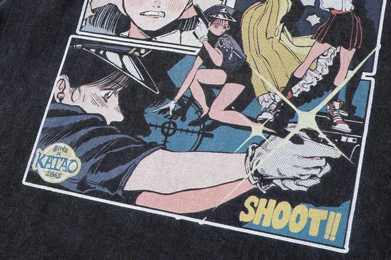Retro Japanese Anime Shirt Oversized