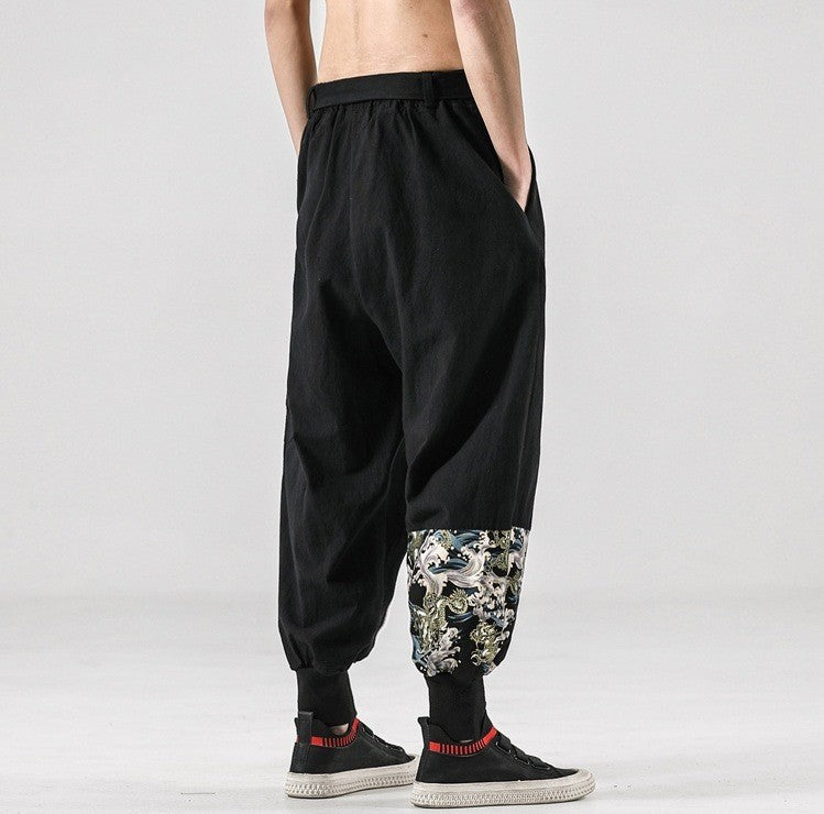 Japanese Harem Pants Sea Dragon Patterns