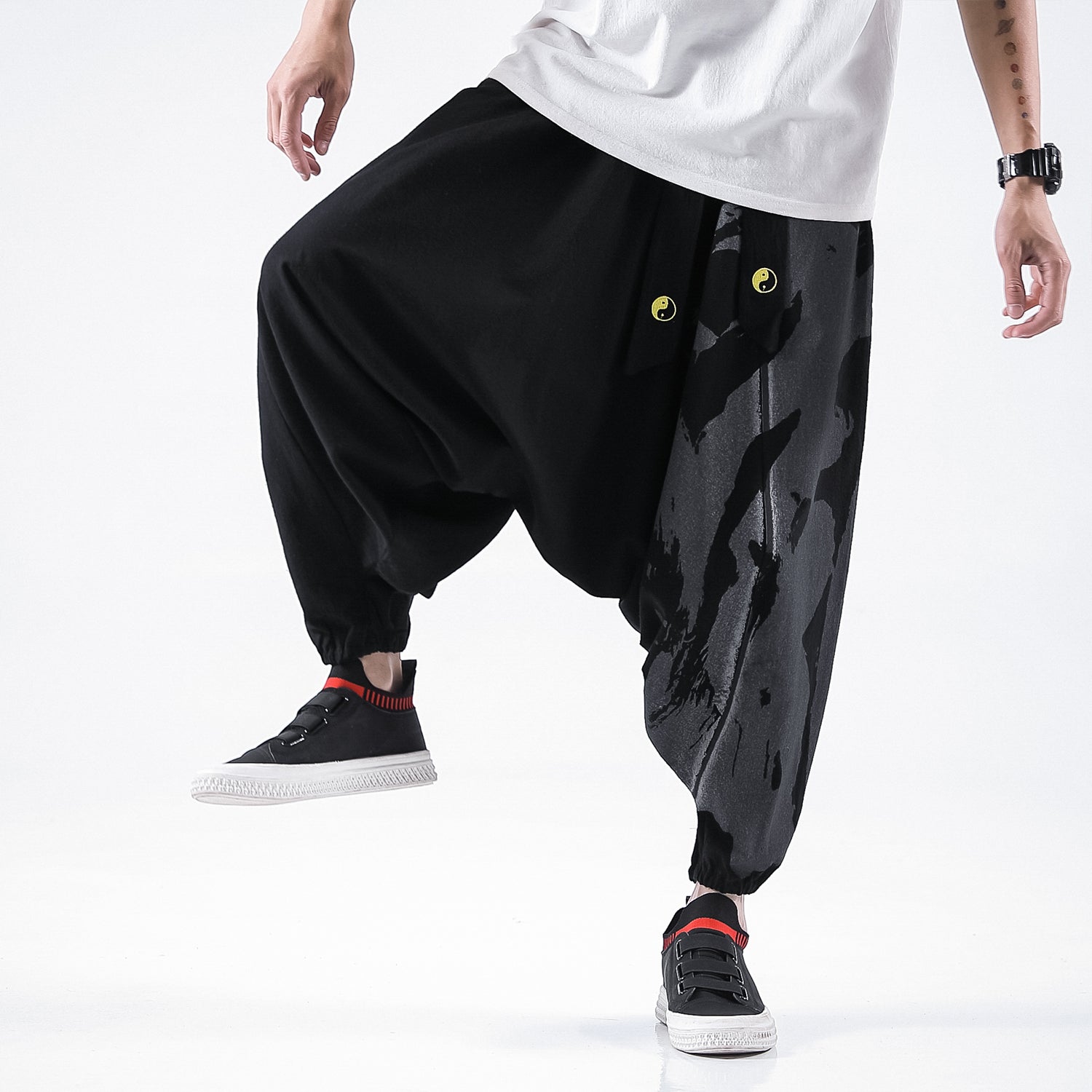 Yin and Yang Cotton Harem Pants