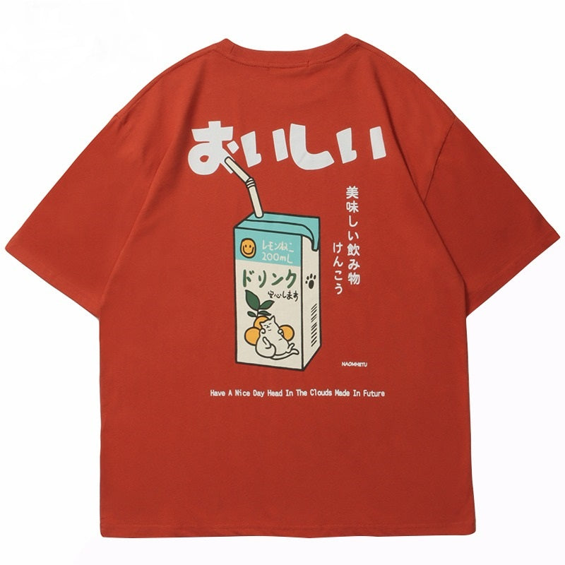 Japanese T-Shirt Kanji Drink, Unisex