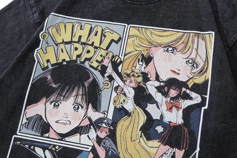 Retro Japanese Anime Shirt Oversized