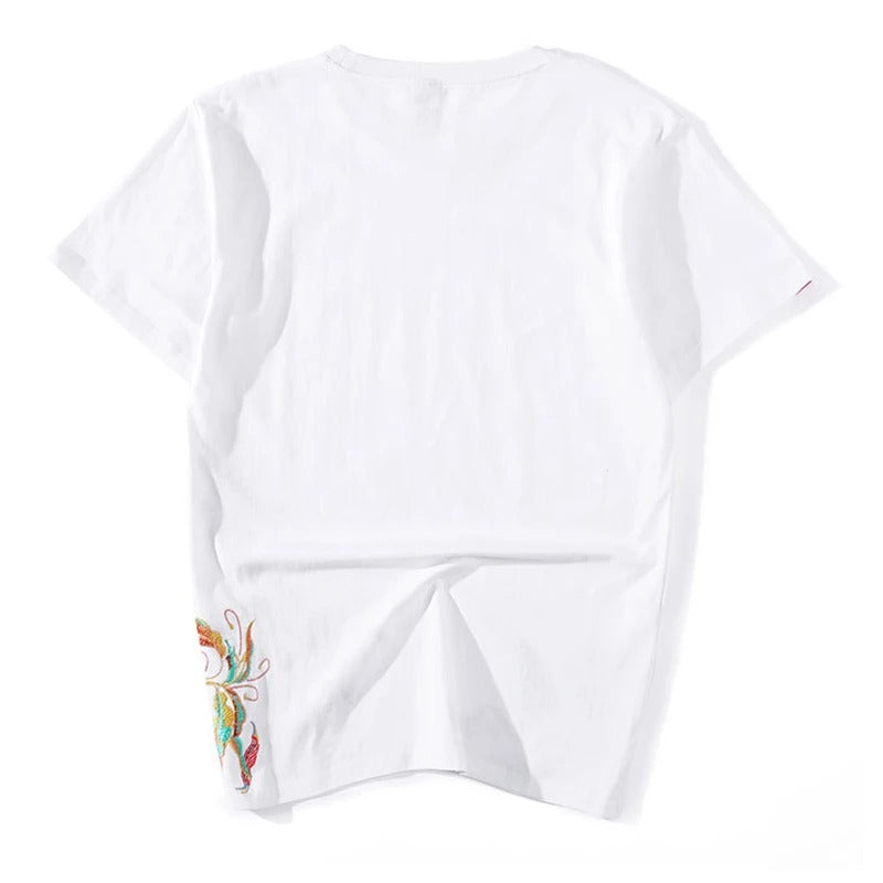 Summer Flowers Embroidery T-Shirt