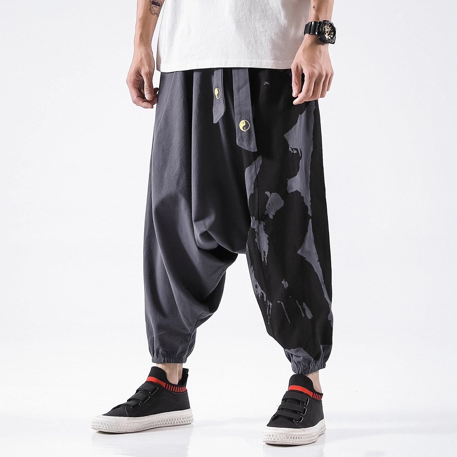 Yin and Yang Cotton Harem Pants