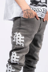 ‘Ash’ Grey Monogram Denim