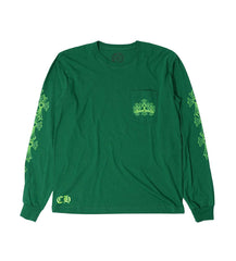 Chrome Hearts Cemetery Cross L/S Tee Kelly/Glo Green