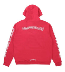 Chrome Hearts Scroll Logo Hoodie Red