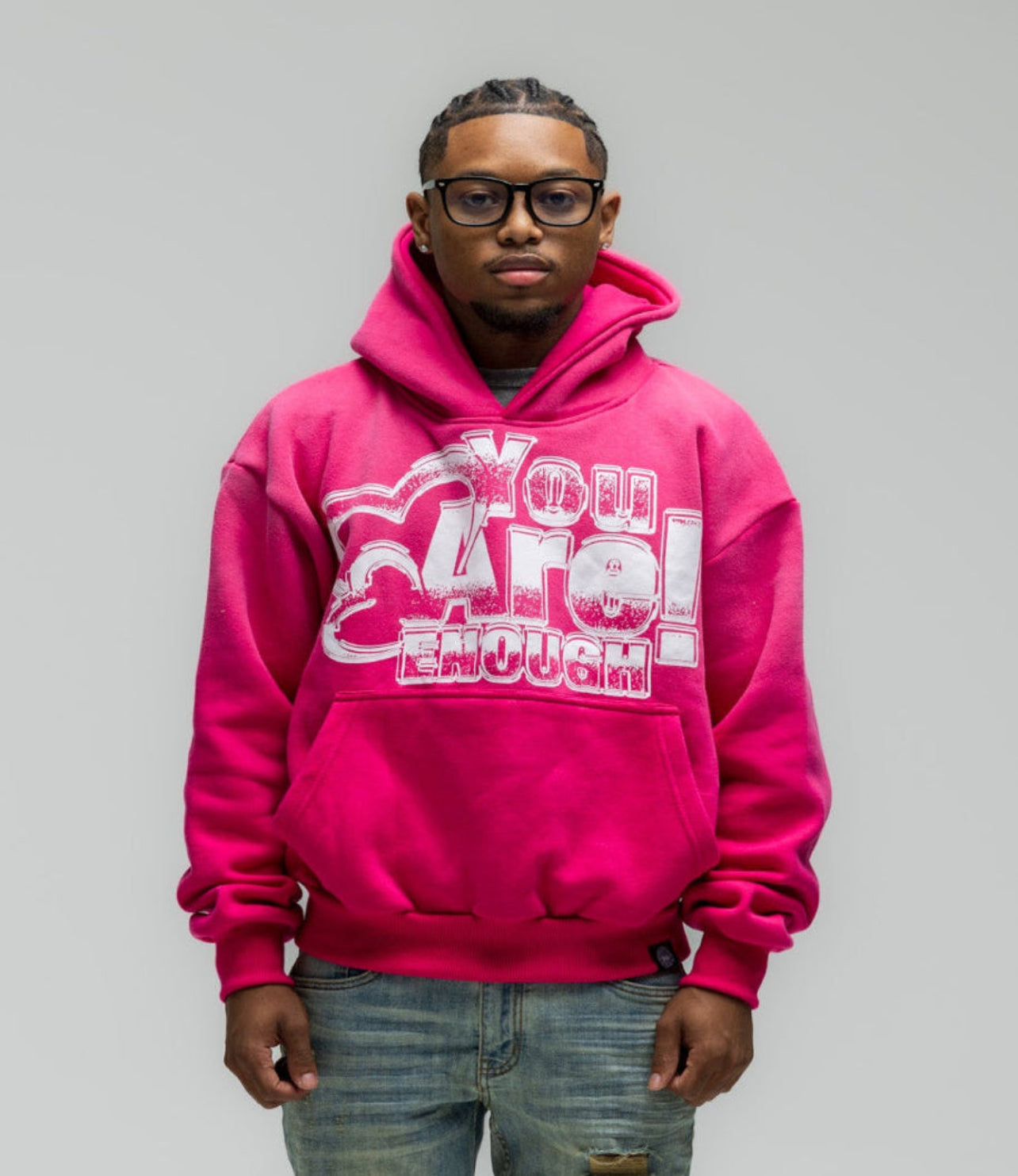 You Are Enough Hoodie - Pink