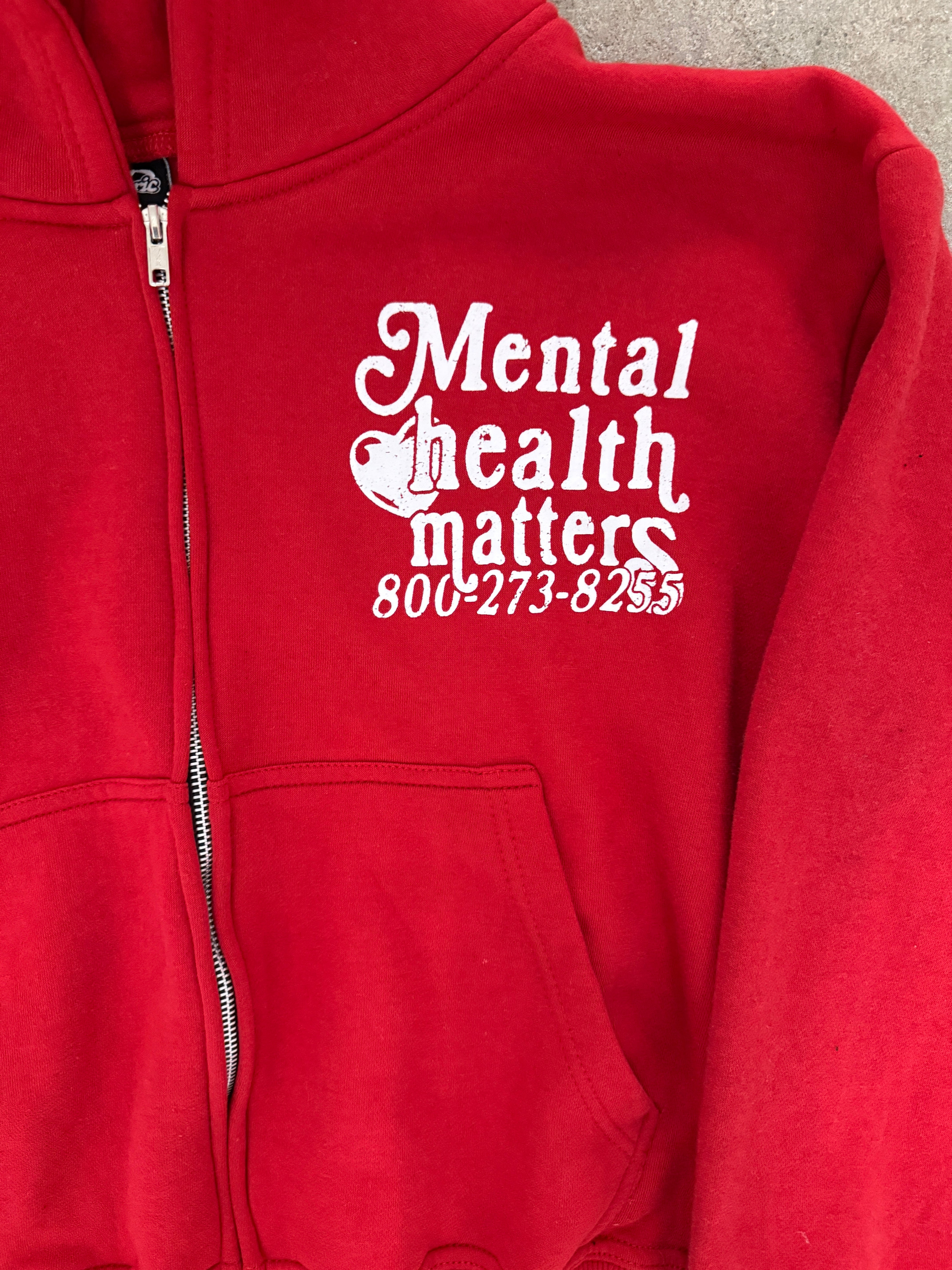 Mental Health Matters Zip Up - Red
