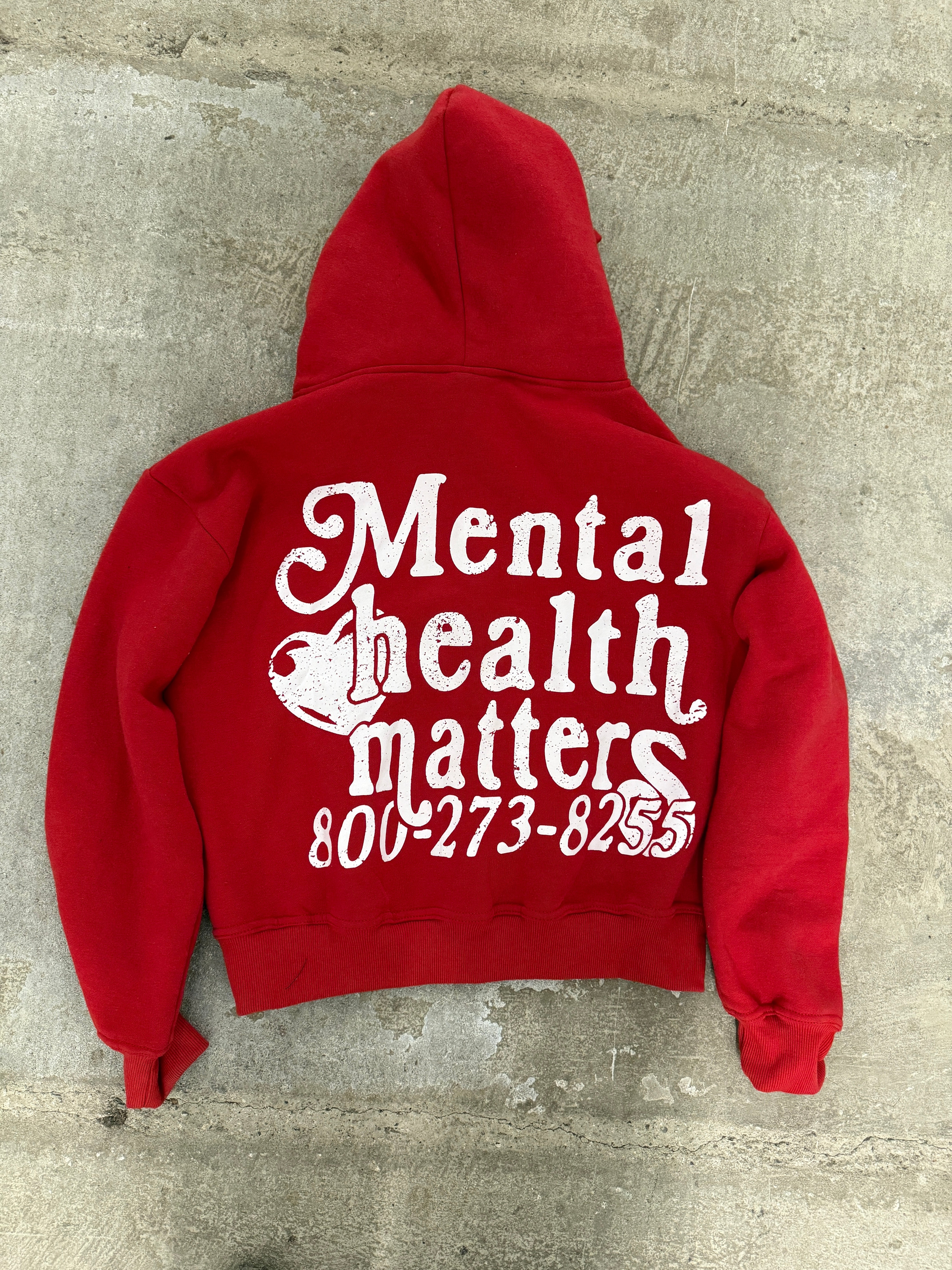 Mental Health Matters Zip Up - Red