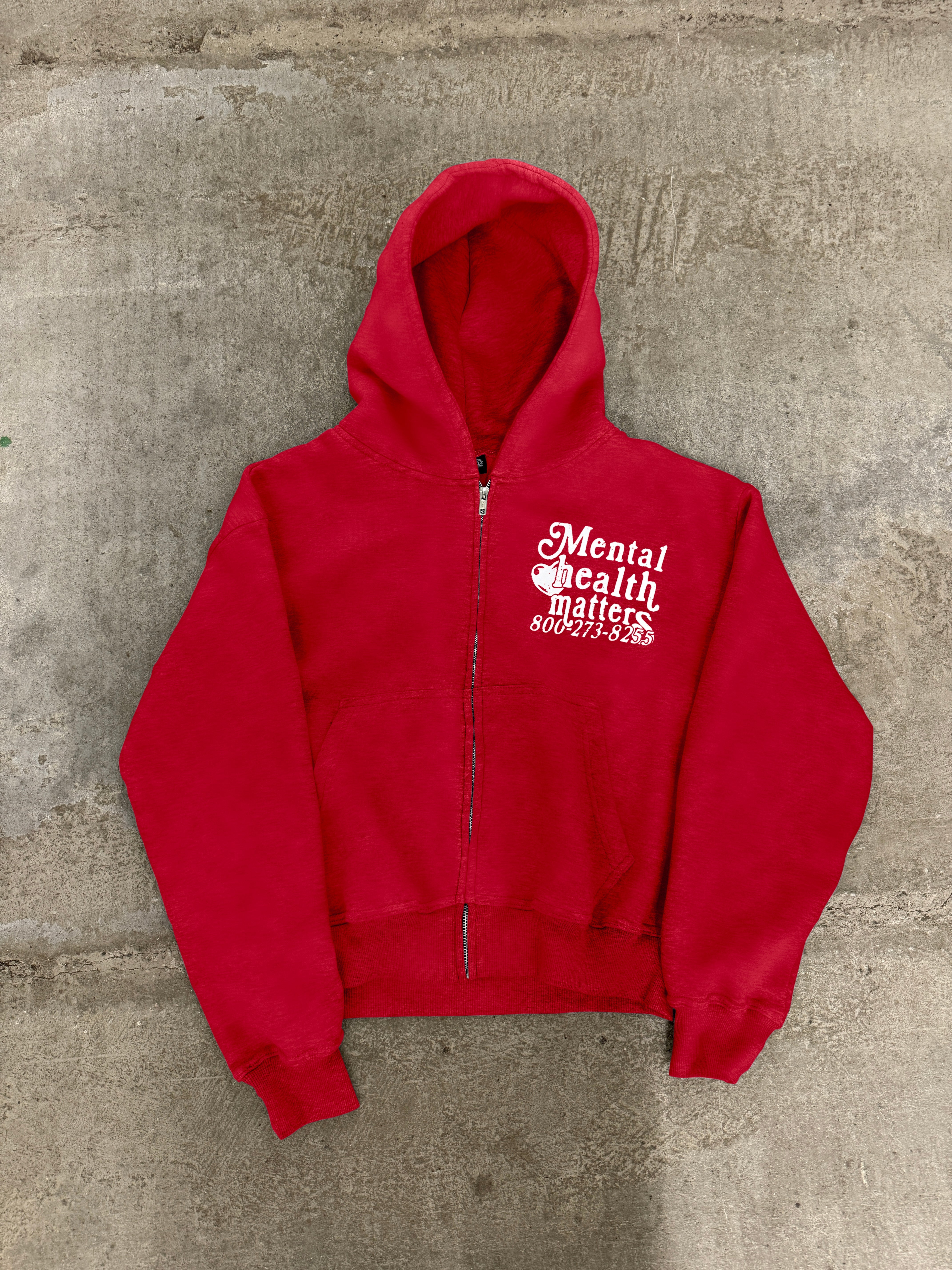 Mental Health Matters Zip Up - Red
