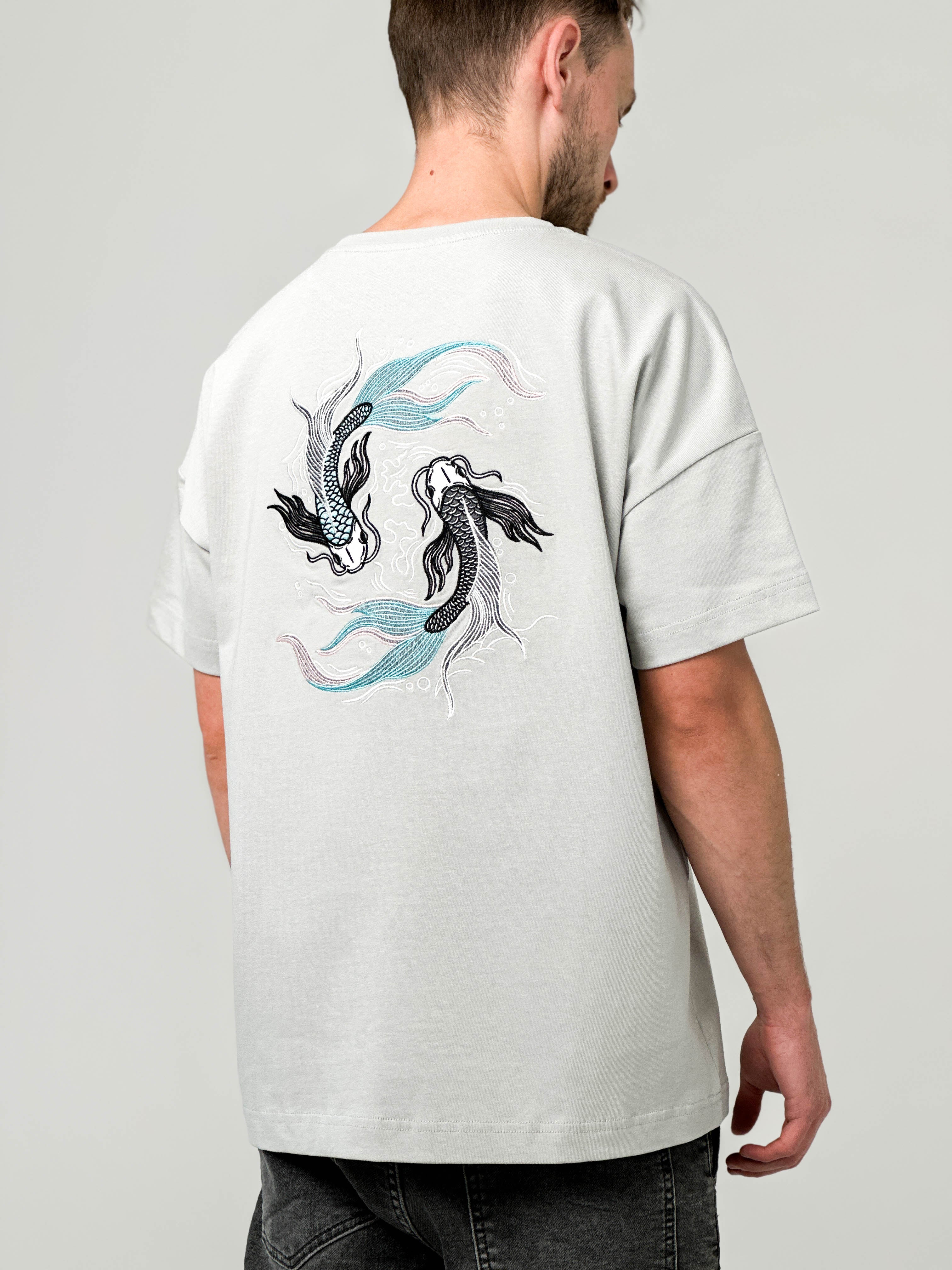 Embroidered Soragoi Koi Fish T-Shirt - 280GSM Heavy Cotton - Unisex