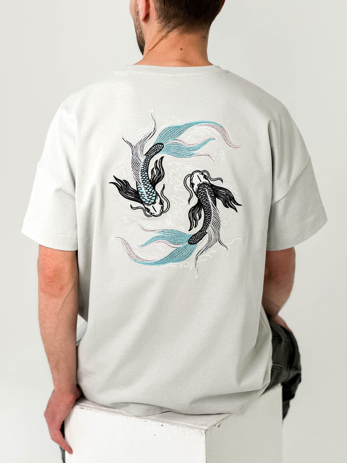 Embroidered Soragoi Koi Fish T-Shirt - 280GSM Heavy Cotton - Unisex