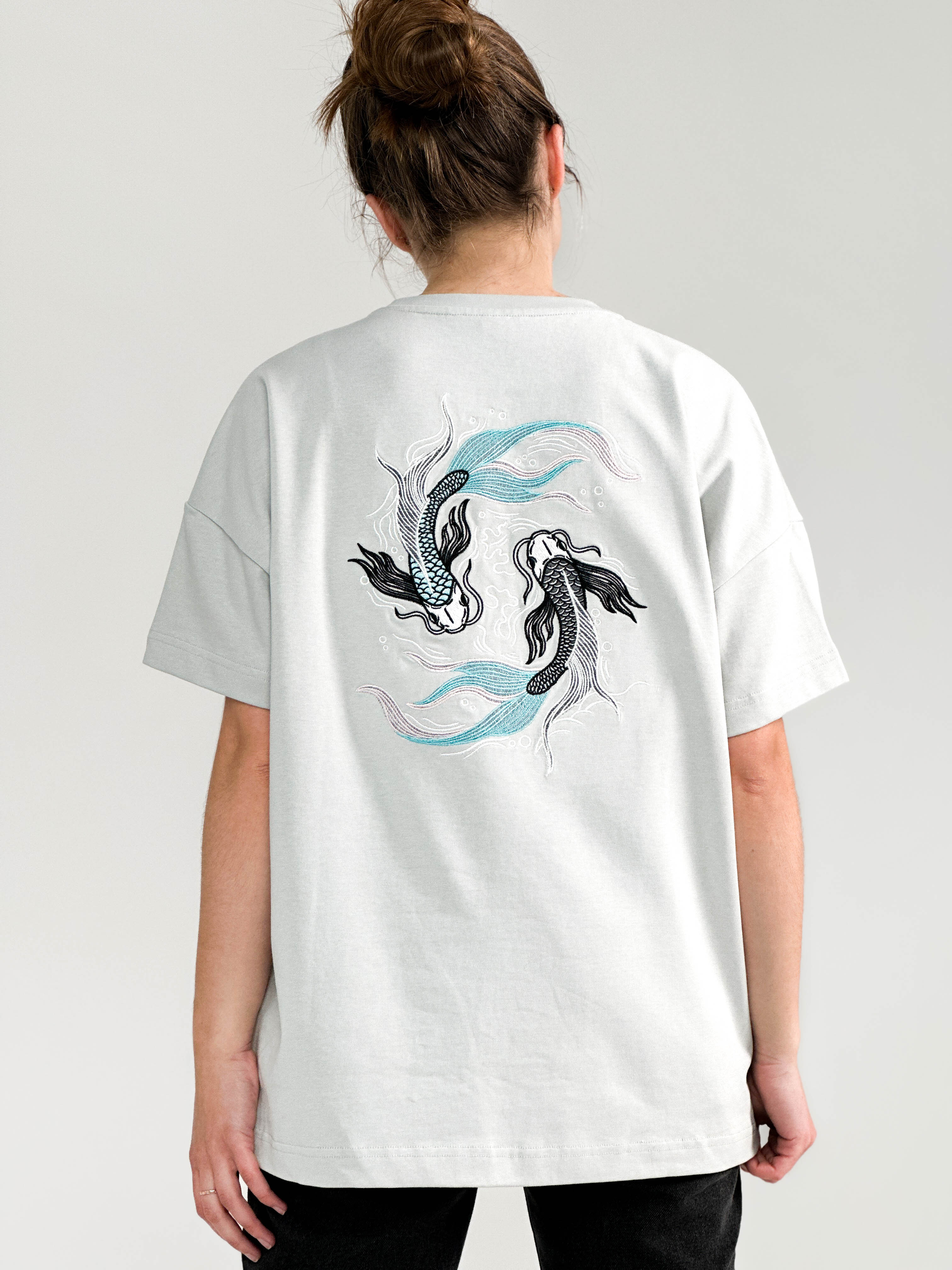 Embroidered Soragoi Koi Fish T-Shirt - 280GSM Heavy Cotton - Unisex