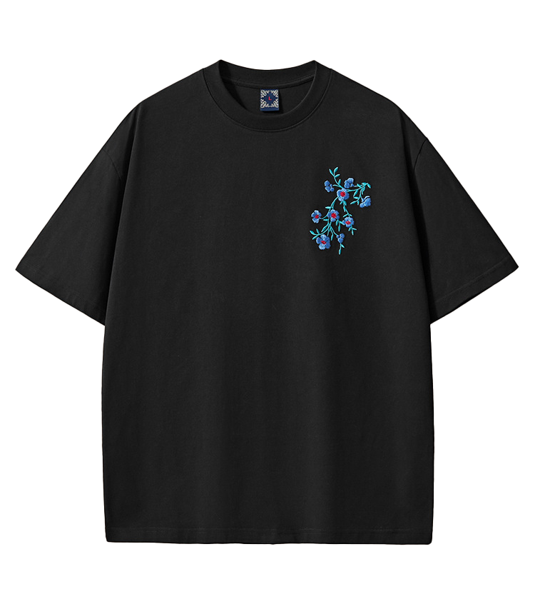 Efflorescent Phoenix Embroidery T Shirt Cotton