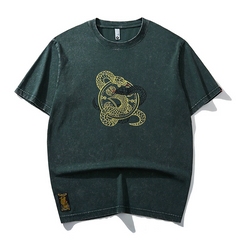 Eastern Snake King Embroidered - Oriental Style Unisex T-Shirt