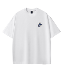 Azure Phoenix Embroidery T Shirt Cotton