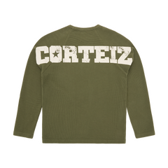 STAR RAGLAN WAFFLE THERMAL [OLIVE]