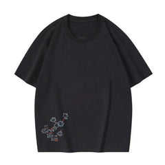 Majestic Fox Embroidery T Shirt Cotton Unisex