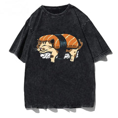 Sushi Cat Washed Vintage T shirt