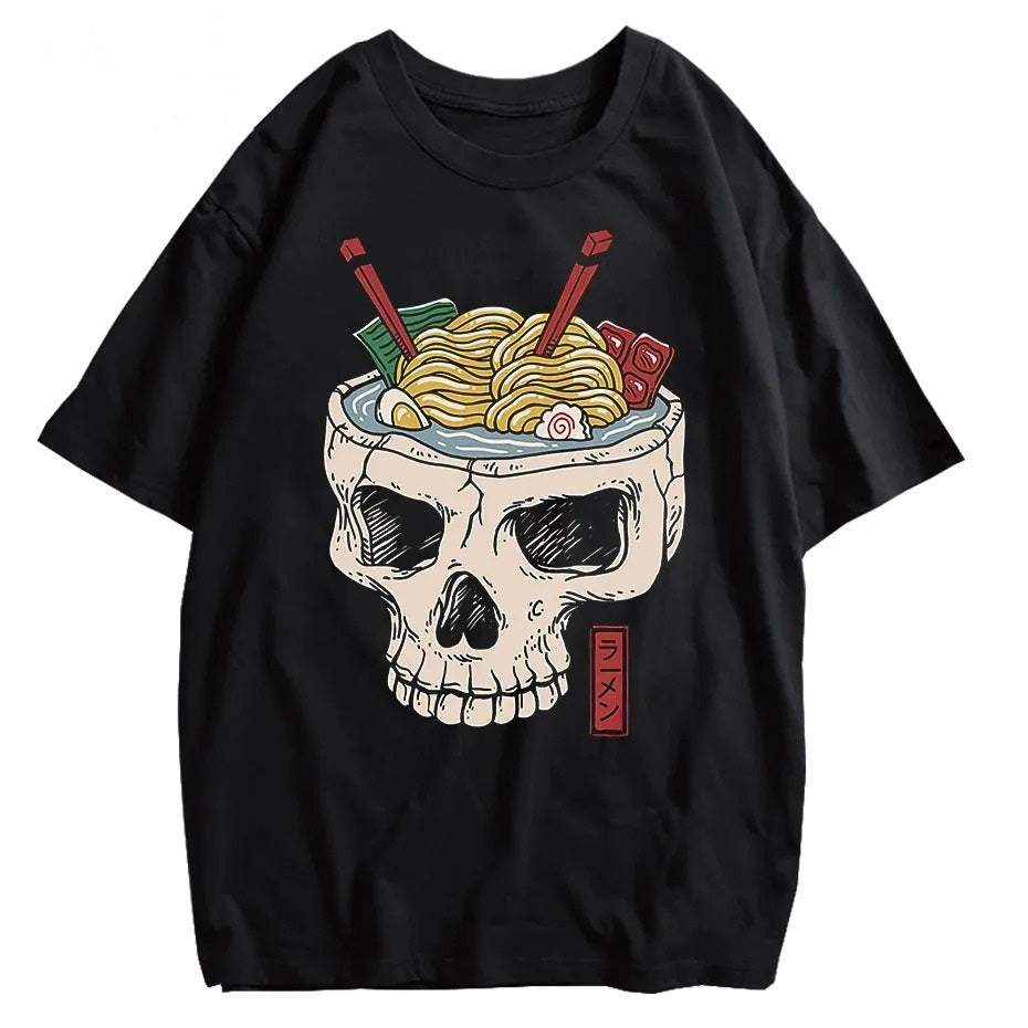 Ramen Skull Washed Vintage T shirt