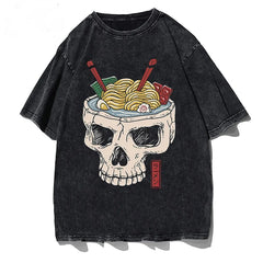 Ramen Skull Washed Vintage T shirt