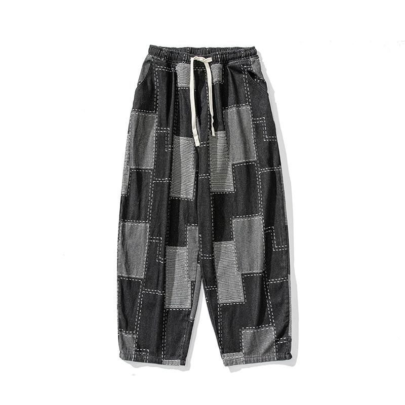 Loose - Wide Leg Patch Jacquard Pants