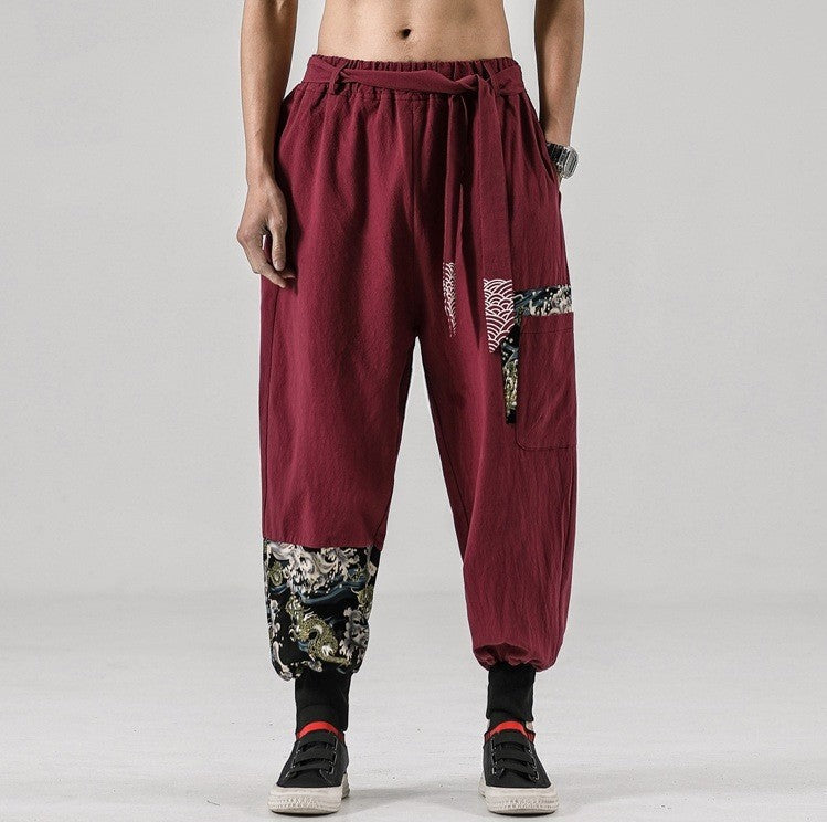 Japanese Harem Pants Sea Dragon Patterns
