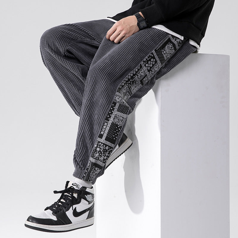 Corduroy Pants Paisley Stitch Pants