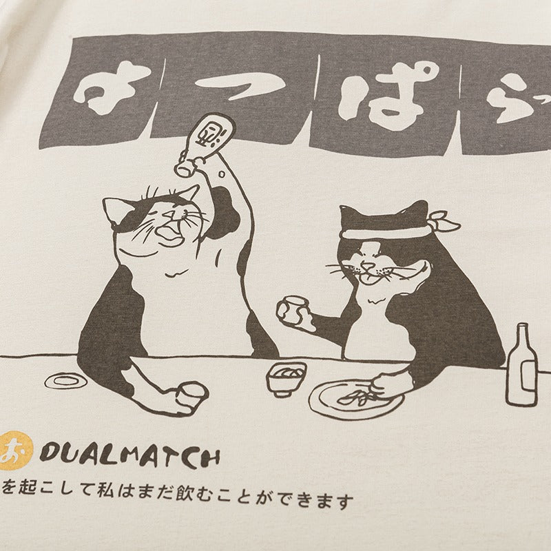 Japanese Cats Drinking T-Shirt