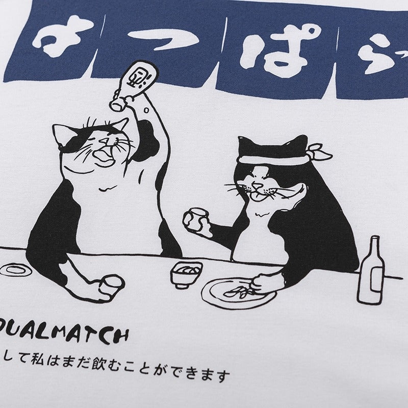 Japanese Cats Drinking T-Shirt
