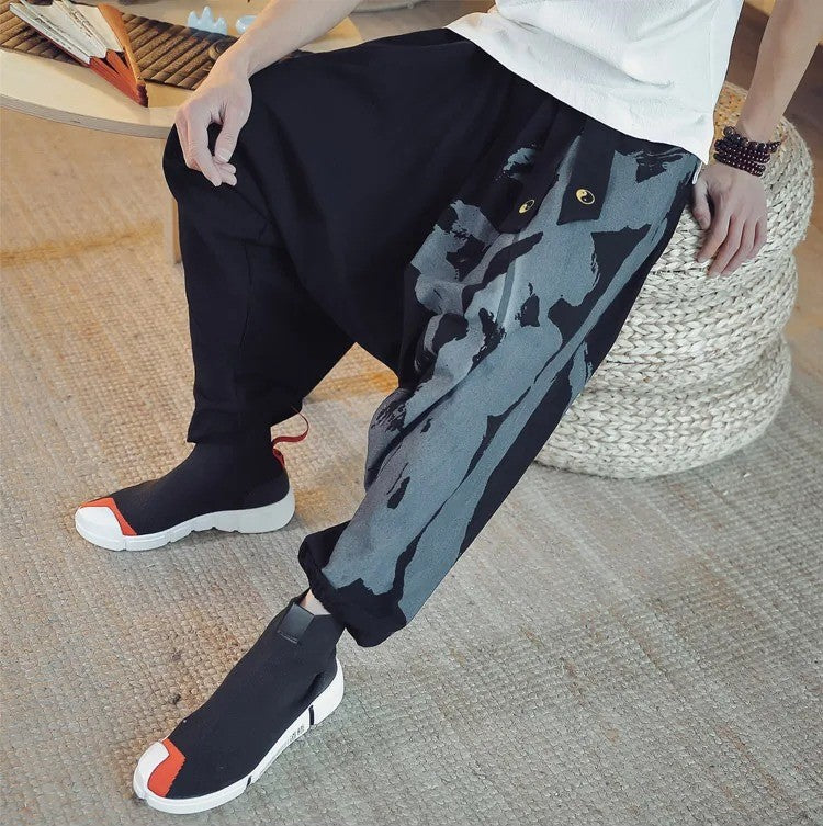 Yin and Yang Cotton Harem Pants