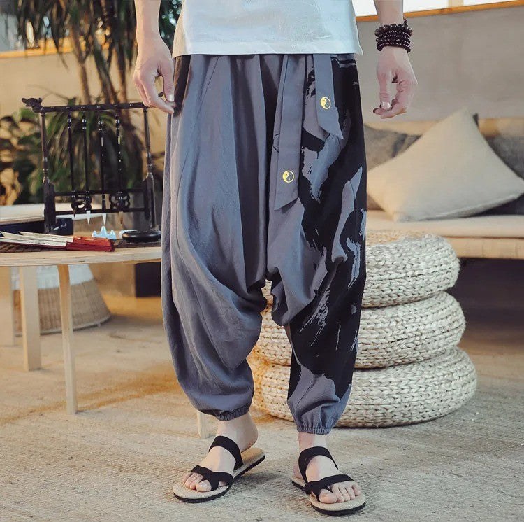 Yin and Yang Cotton Harem Pants