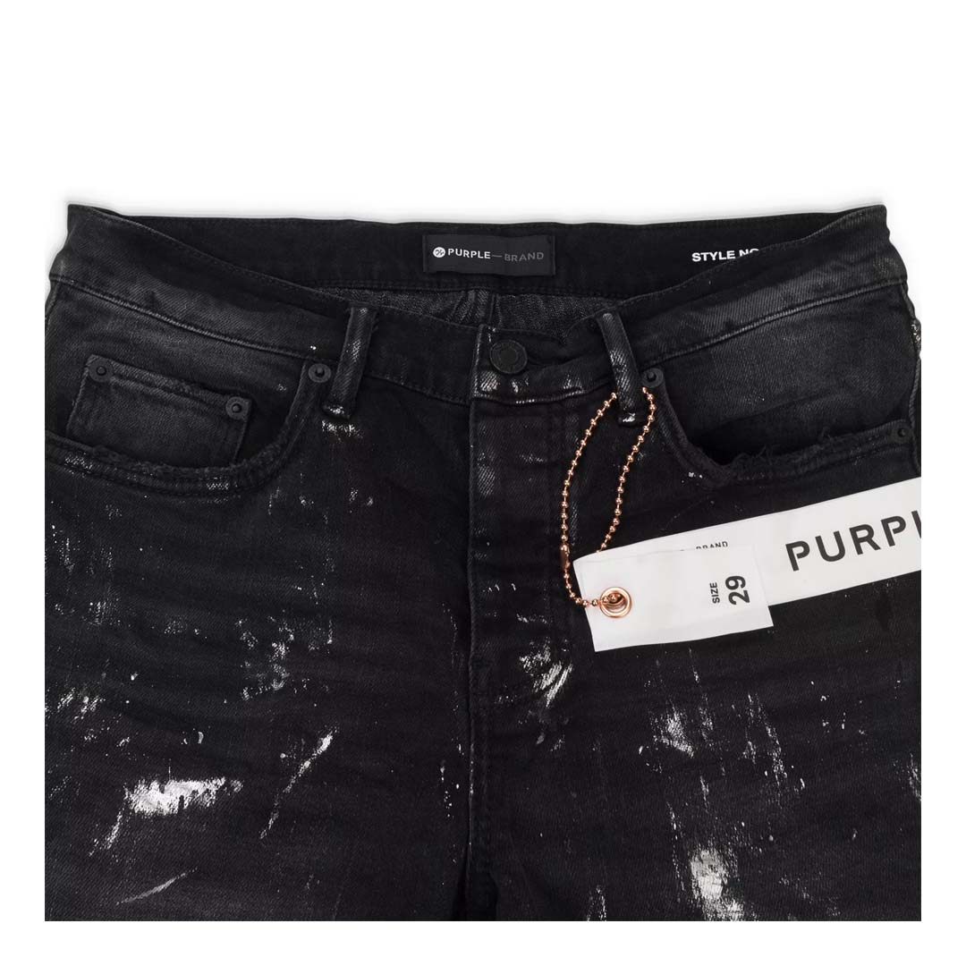 Purple Brand Black Wash Metallic Silver Jeans