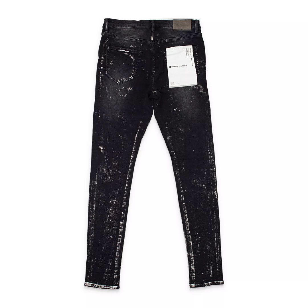 Purple Brand Black Wash Metallic Silver Jeans