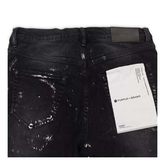 Purple Brand Black Wash Metallic Silver Jeans