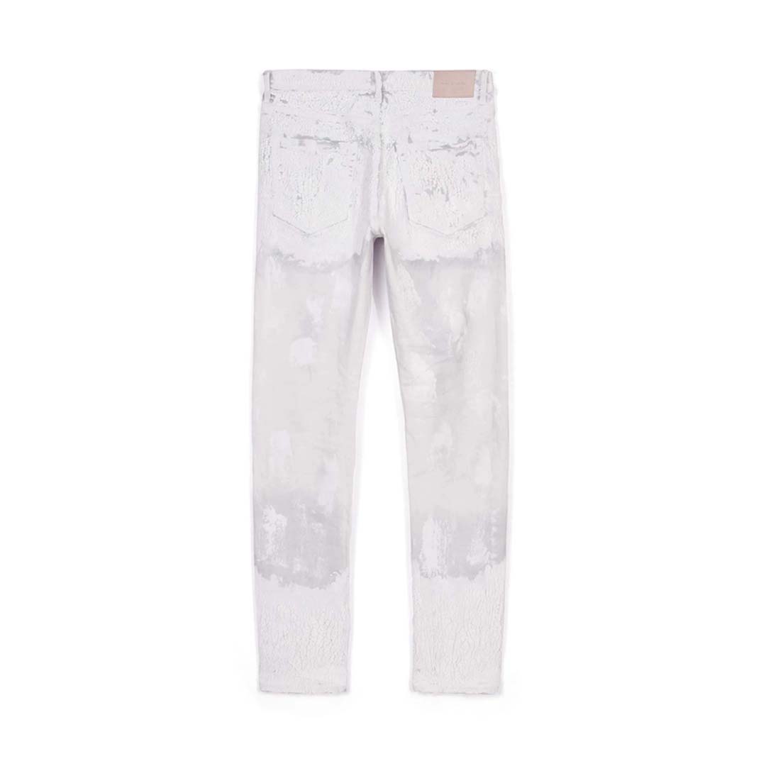 PURPLE BRAND Faded Ecru Crackle Jeans