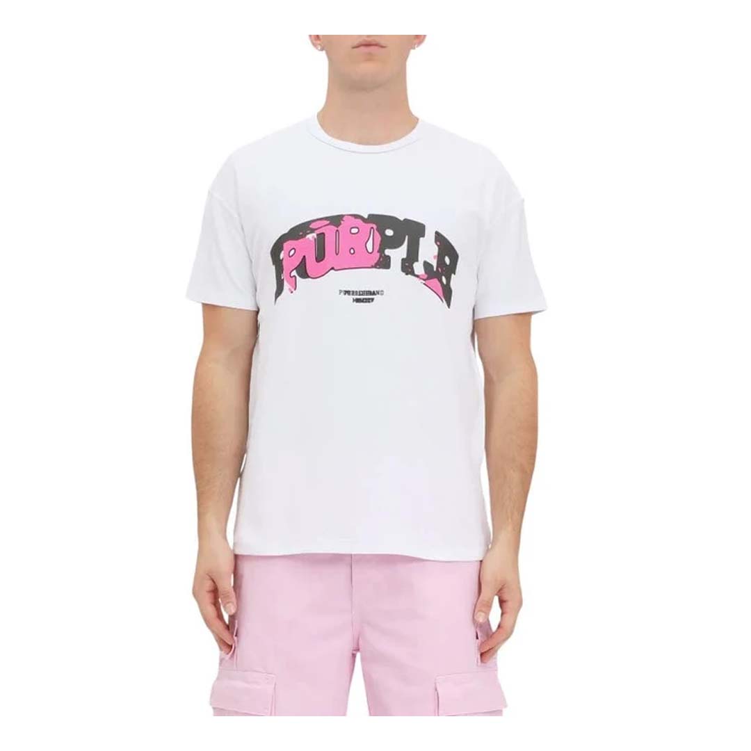Purple Brand Inside Out Brilliant White Tee Pink